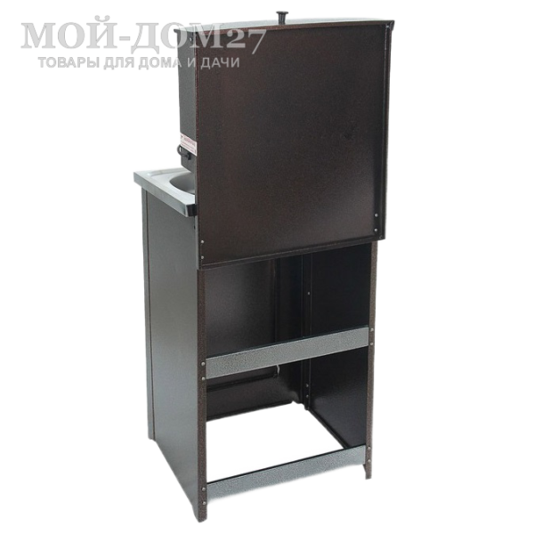 Умывальник без подогрева (Медь) нерж. мойка | Мой-Дом27 | Объем бака – 20 литров без нагревателя<br>
 Материал умывальника – сталь толщиной 0,7 мм<br>
 Мойка – нержавеющая сталь<br>
 Кран – металлический<br>
Поставляется в разобранном виде, в коробке 80*54*20 см с ручками